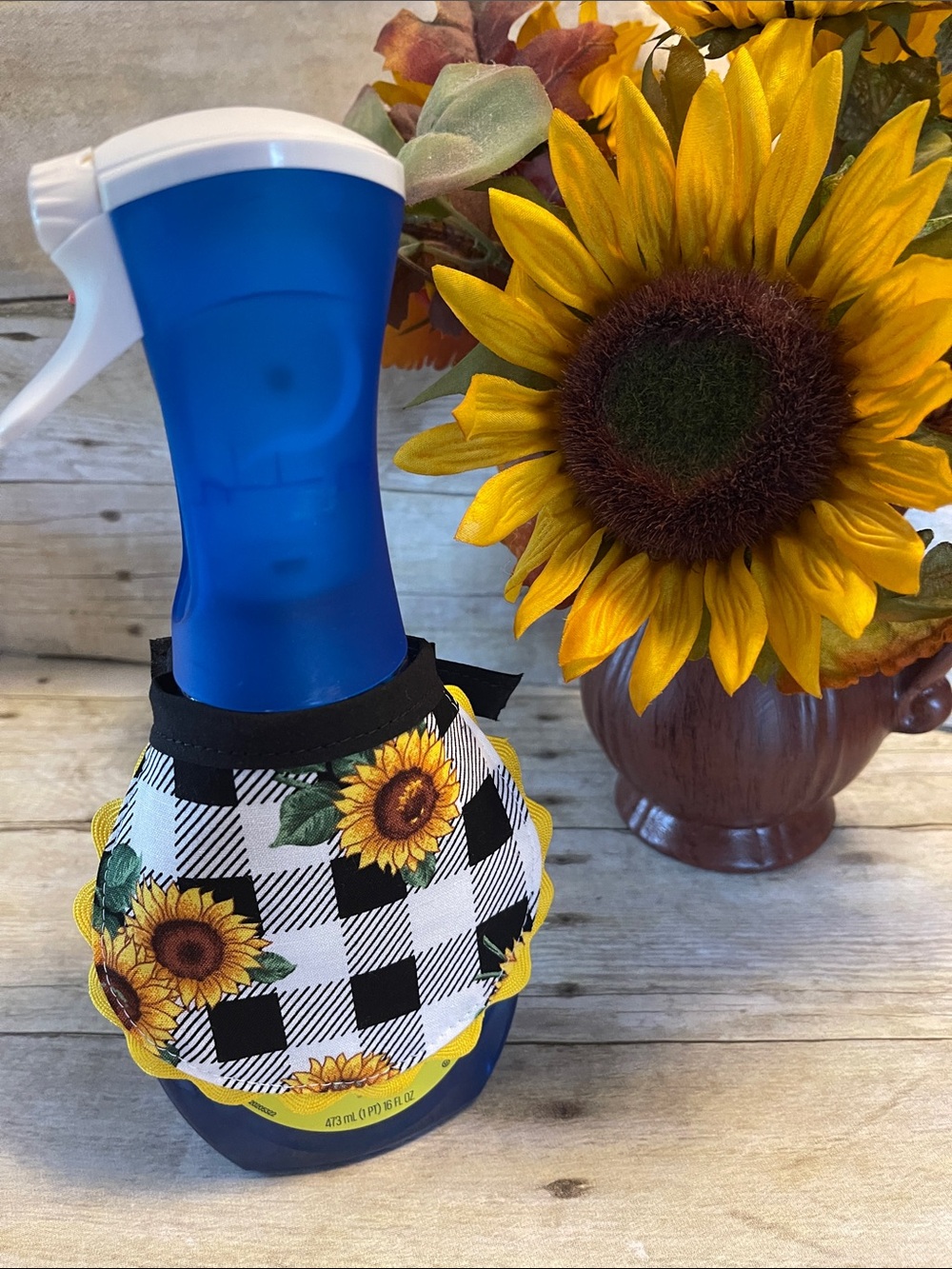 Reversible Dish Soap Bottle Apron - Dawn Powerwash - Sunflowers